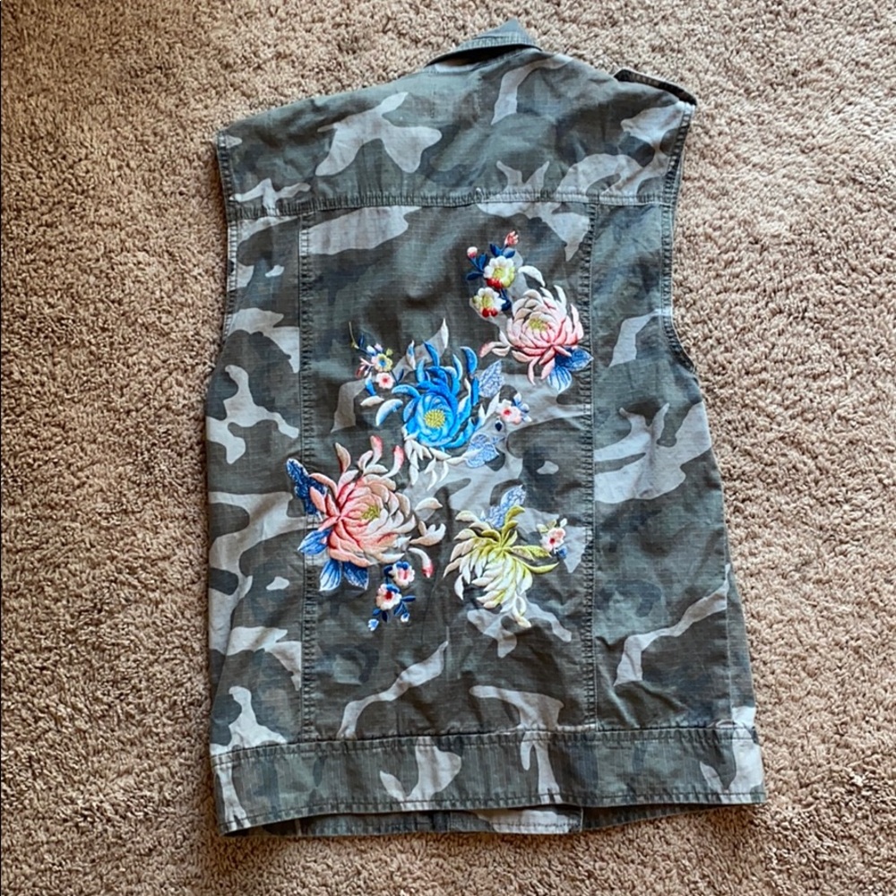 Beautifully Embroidered Camo Vest
